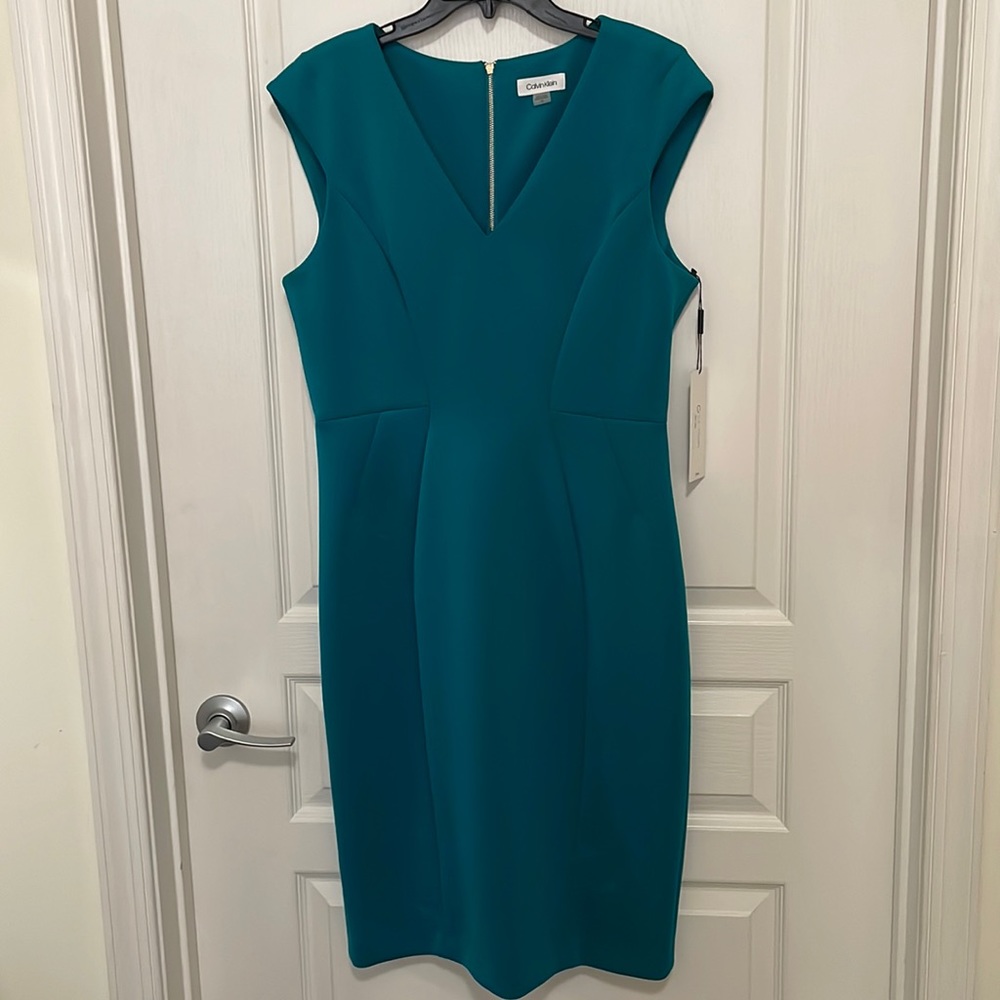 Calvin Klein Teal Sheath Dress